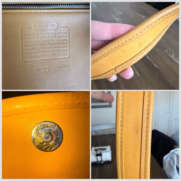 Vintage Coach Ergo Flap Bag 9029 in Yellow - Picture 6 of 8